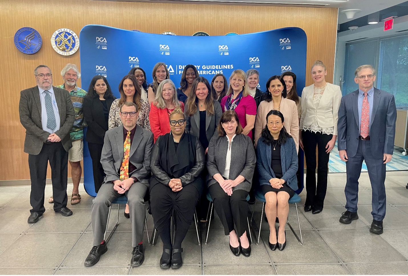 The Dietary Guidelines Committee posing for a group photo. 