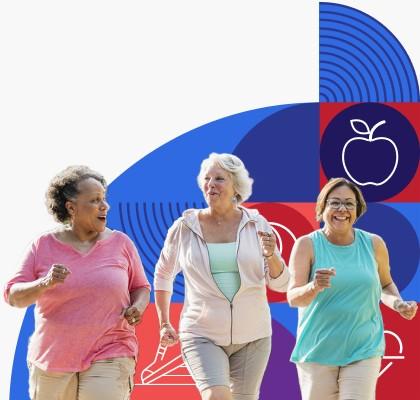 A group of women taking a walk together.