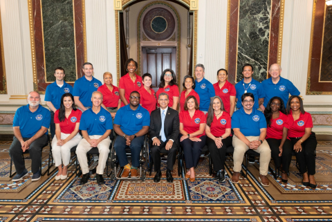 Members of President's Council on Sports, Fitness & Nutrition with HHS Secretary Xavier Becerra.